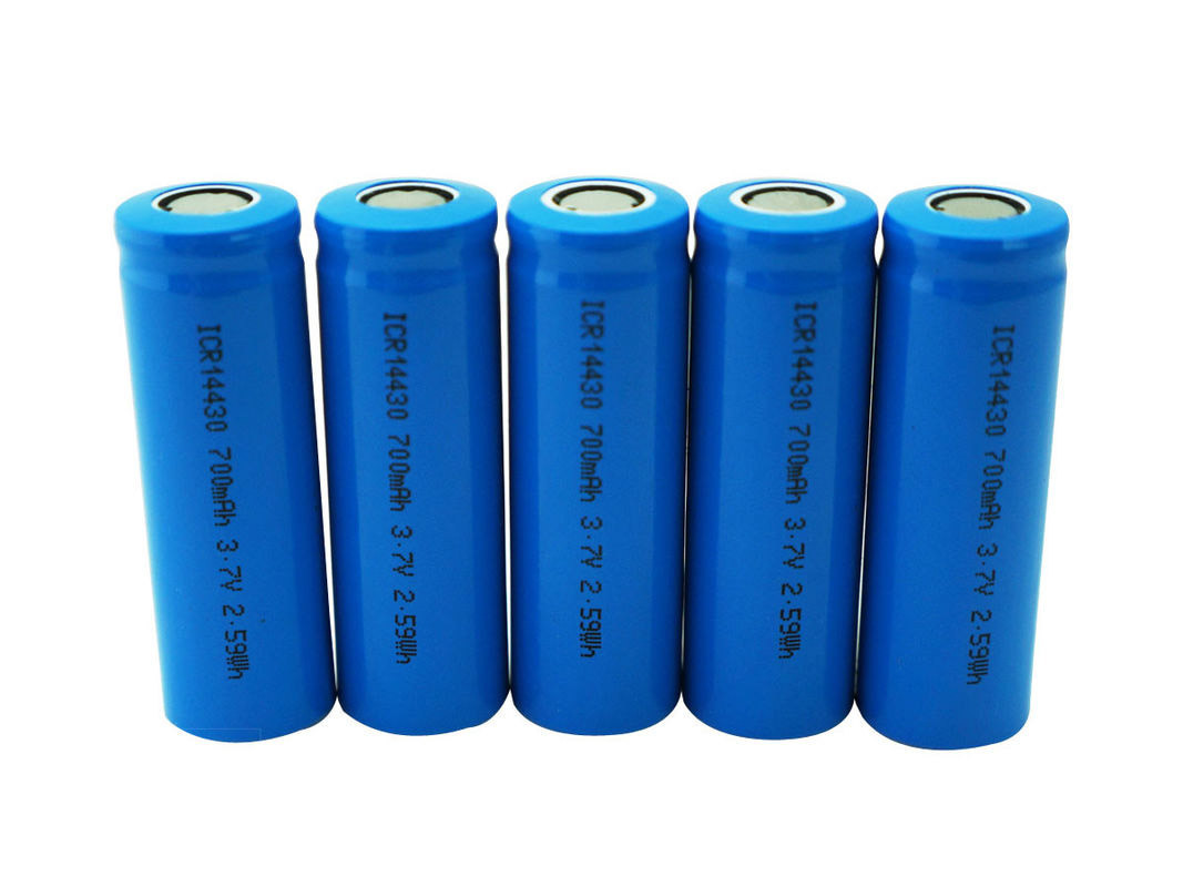 700mAh Cylindrical Rechargeable Lithium Ion Battery High Energy Density